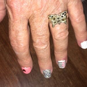 Marcasite Butterfly Ring Size 6&3/4